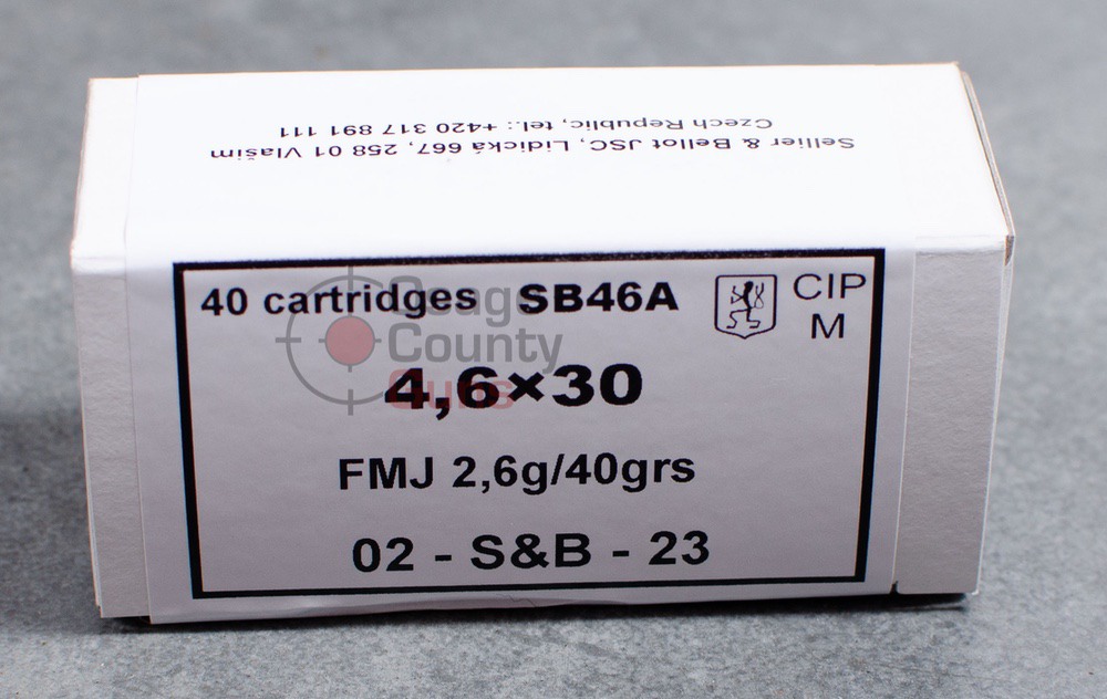 S&B FMJ, 4.6X30 HK, 40 Gr, 40 Rds