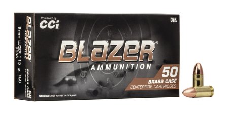 CCI Blazer Brass 9mm 115gr FMJ Ammunition