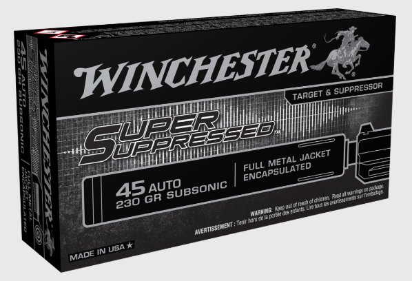 Winchester Super Suppressed 45 Auto 230 gr FMJE 50 rds