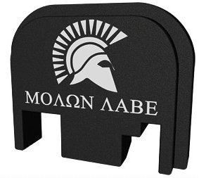 Bastion Glock Slide Back, BLK/WHT, Molon Labe