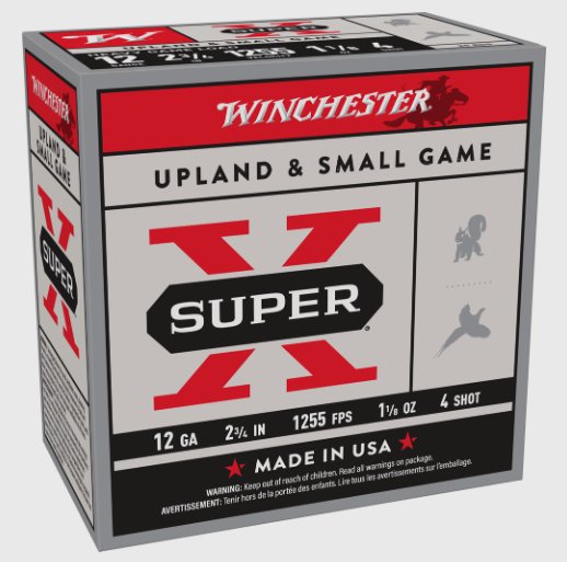 Winchester 12 ga 2-3/4" Heavy Game 1-1/8 oz #4 Shot 25 Rds