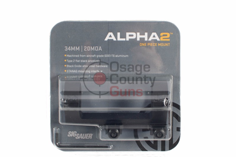 Sig Sauer Alpha2 One Piece Scope Mount - 34mm 20MOA