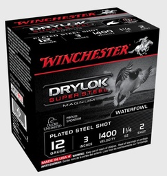 [XSV1232] Winchester Drylok Super Steel Magnum, 12 Ga, 3", #2, 1-1/4oz,  25 Rds