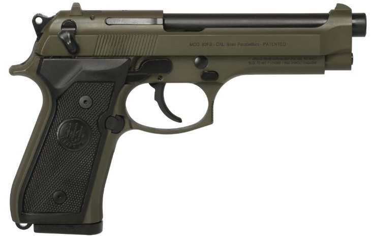 Beretta 92FS OD Green, 9mm, 4.9", 15rd