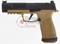 [365XF-9-CTFO] SIG P365, 9MM, 4.3IN, X-SERIES, REV 2-TONE COY, STRIKER, FIBER OPT FRONT W/ BLK REAR, POLY GRIP, (1) 17RD (2) 21RD MAG, MW