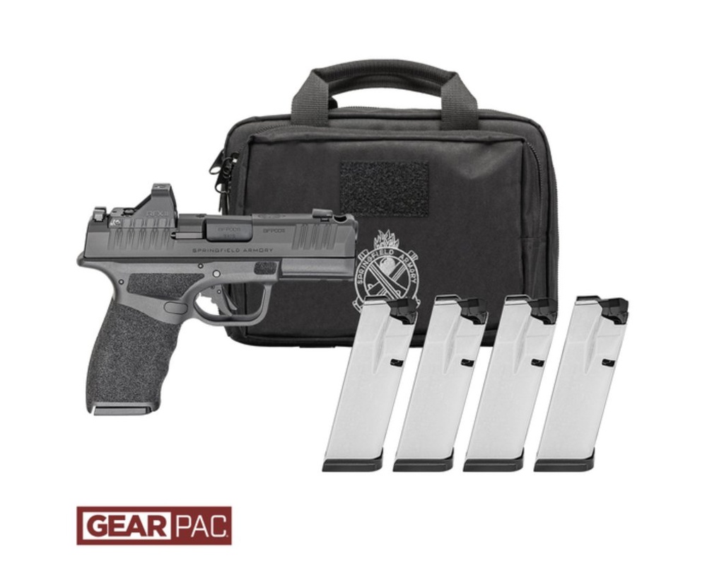 Springfield Armory HELLCAT® PRO COMP OSP™ U-DOT™, Caliber: 9 MM, Length: 3.7", Finish: BLK, Mags: 4, Capacity: 1-15 / 3-17