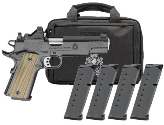 Springfield 1911 Operator AOS Gear Pac, .45 ACP, 5", 4x 8rd, Viridian RFX11 Green Dot