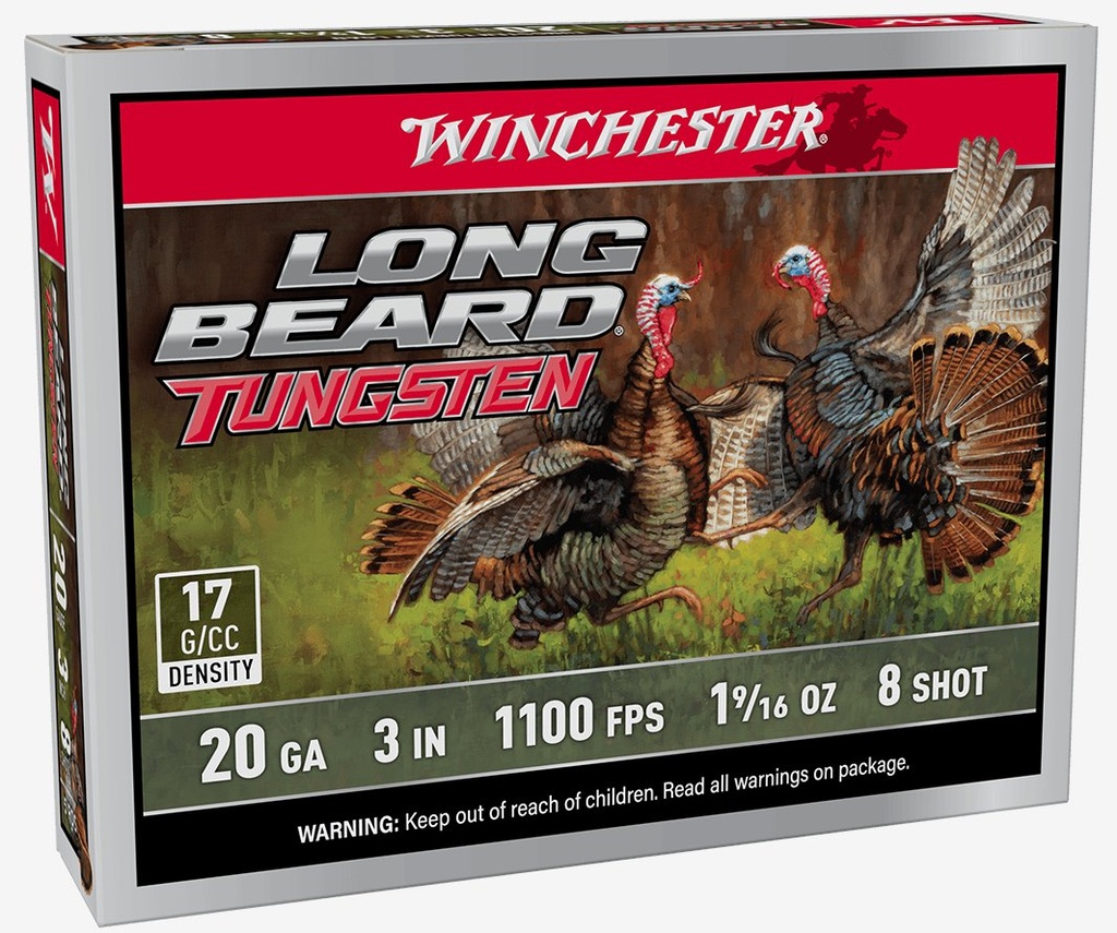 Winchester Long Beard Tungsten 20GA, 3", #8, 1-9/16 oz, 5rd