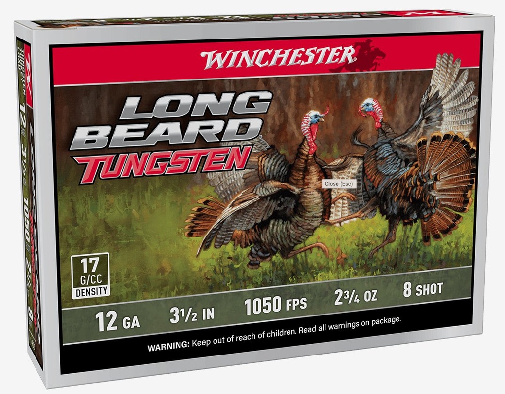 Winchester Long Beard Tungsten 12GA, 3.5", 8 Shot, 2-3/4 oz, 5rd