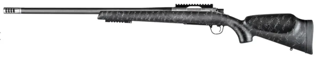 Christensen Arms Traverse  - 6.8 Western - 24 In - Carbon Fiber Brl - Stainless Steel Rec - Black with Gray webbing Stk