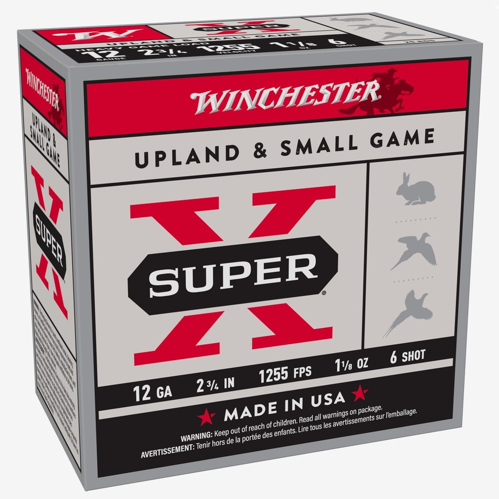 Winchester 12GA, 2-3/4", #6 shot, 1 1/8 Heavy Game, 25rds