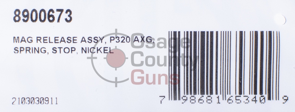 Sig Sauer P320 AXG Magazine Release, Nickel