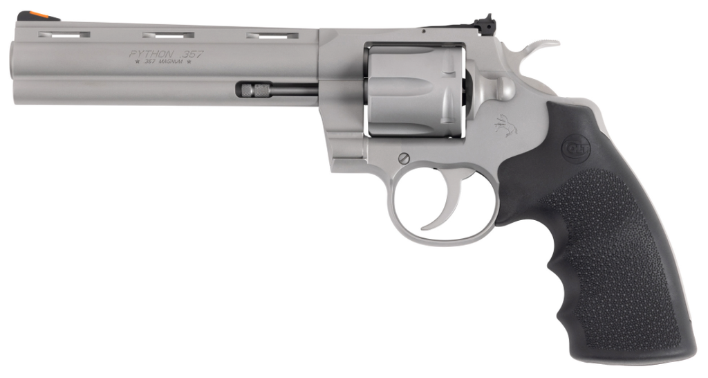 Colt Python Matte Stainless, Rubber Grips, .357 Mag, 6" BBL, 6 Rds
