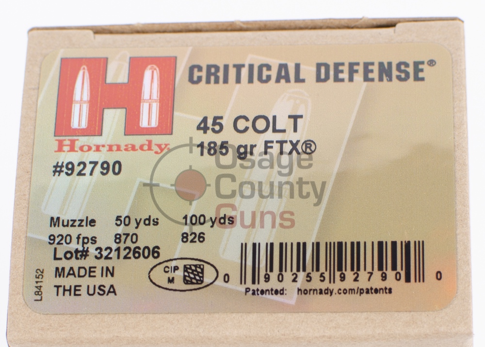Hornady Critical Defense FTX - .45 Colt - 185gr - 20rd