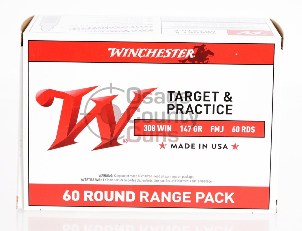 Winchester USA .308 Win, FMJ, 147gr, 60rd