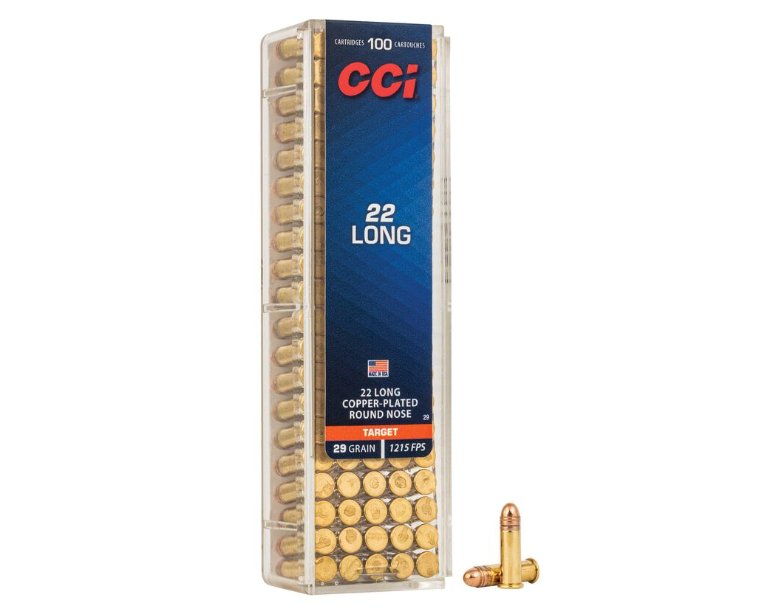 CCI 0029 Target Rimfire 22Long 29gr Copper Plated Round Nose 100 Per Box/50 Case