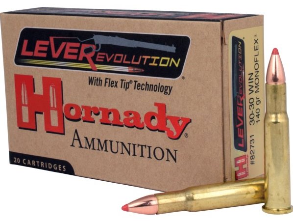 Hornady Ammo Monoflex LeveRevolution, 30-30 Win, 140 Gr, 20 Rds