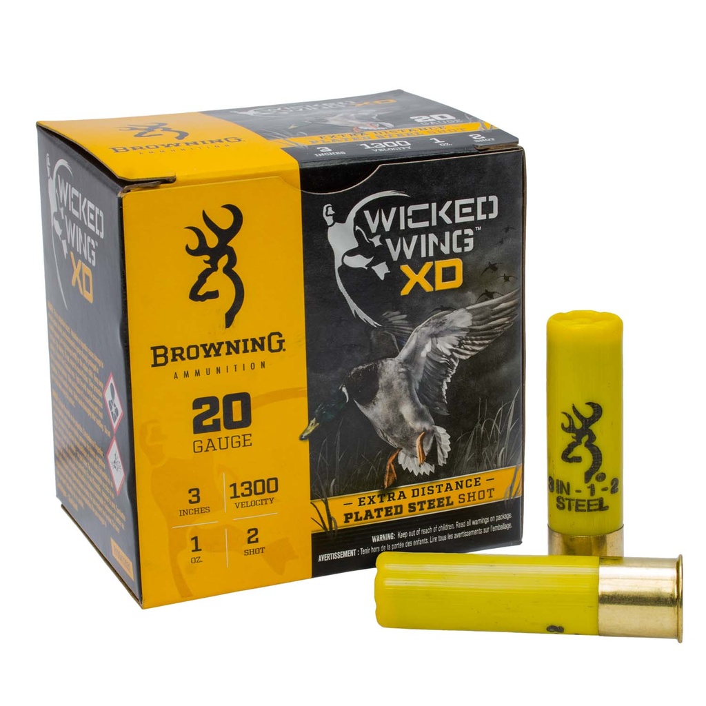 Browning Wicked Wing XD Extra Distance Waterfowl - 1oz - 3" - 20ga - 25rds