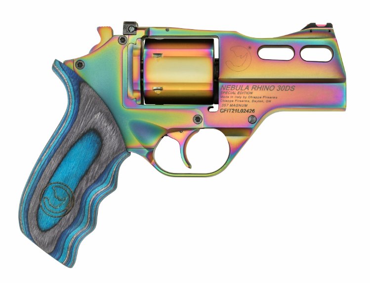 Chiappa RHINO Revolver 30DS Nebula, Black Leather Holster, .357 Mag, 3" BBL, 6 Rds