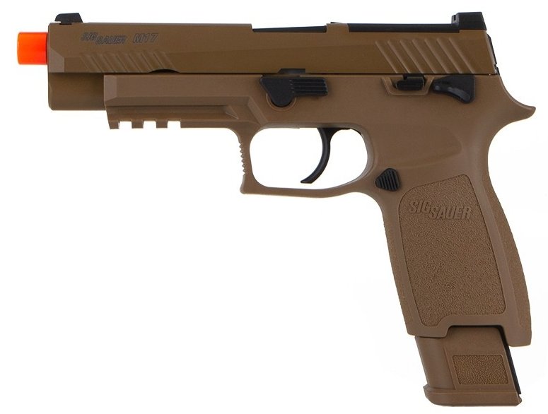 SIG AIRSOFT, PROFORCE 6MM PLASTIC BB, M17 COYOTE TAN, C02 POWER SOURCE