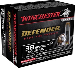 [S38PDB] Winchester Defender, .38 Spl +P, 130gr, HP, 20rds