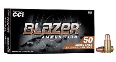 CCI Blazer Brass 9MM 147GR FMJ  50rd / box
