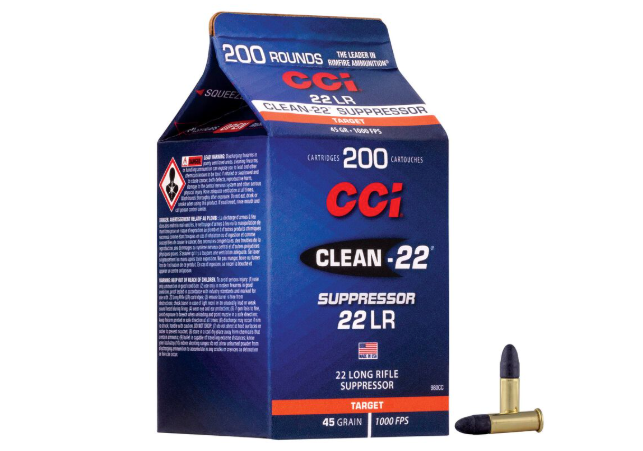 CCI Clean-22 Suppressor, .22LR, 45GR, LRN, 200rds