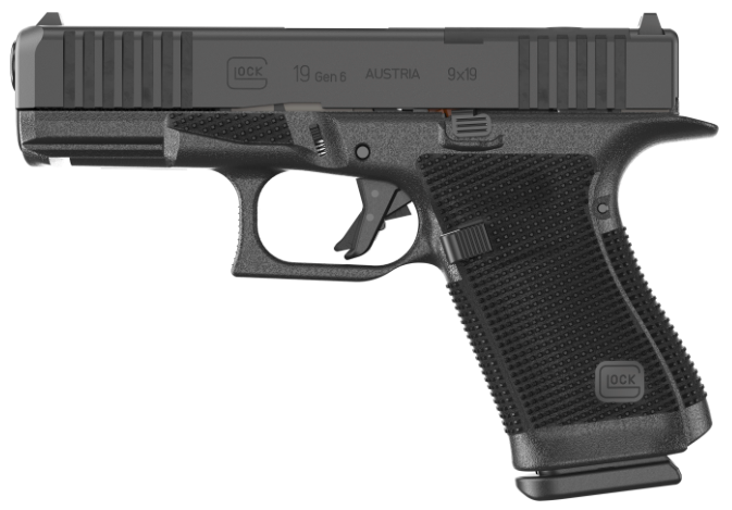 Glock Inc. Glock 19 Gen 6 Handgun 9mm Luger 15rd Magazines (3) 4.02" Barrel Black Austria