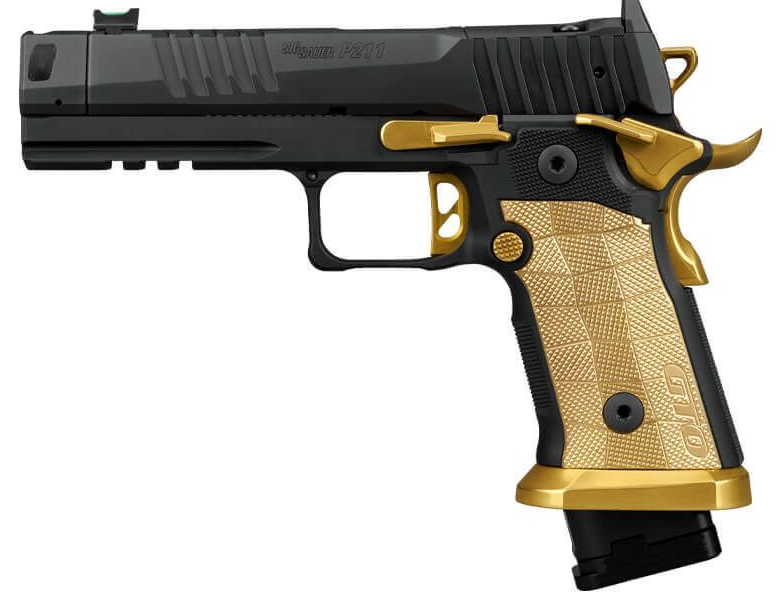 SIG P211, 9MM, 4.4IN, SPECTRE, SAO, FIBER OPTIC, BRASS GRIP, (1) 23RD (2) 21RD MAG, OPTIC READY, COMPENSATOR