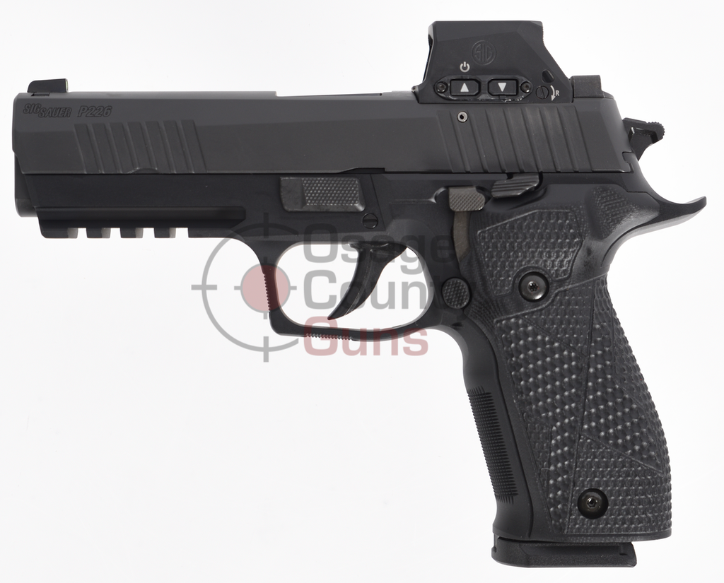 P226, 9MM, 4.4IN, X-SERIES, BLK, DA/SA, X-RAY 3, G10 GRIP, (3) 18RD STEEL MAG, SIG-LOC PRO