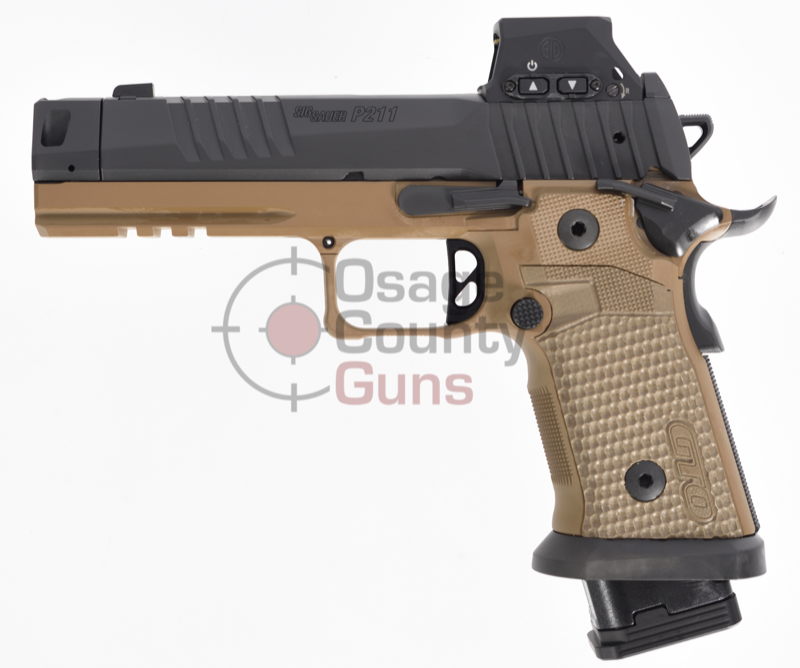SIG P211, 9MM, 4.4IN, COMBAT, SAO, X-RAY3, COY G-10 GRIP, (1) 23RD (2) 21RD MAG, MAGWELL, COMP, ROMEO-X PRO, SIG-LOC
