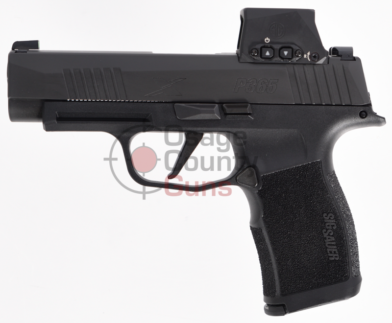 P365, 9MM, 3.7IN, X-SERIES, BLK, STRIKER, X-RAY 3, MOD POLY GRIP, (3) 12RD STEEL MAG, ROMEO-X SIG-LOC