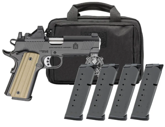 Springfield Armory 1911 OPERATOR AOS U-NOTCH W/TRITIUM, 9 MM, 4.25in, BLK, 4-9 mags