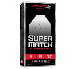 [SM45RN230] Winchester Super Match .45 ACP, 230gr, RN FMJ, 50rds