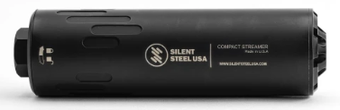 Silent Steel COMPACT STREAMER, 7.62, HUB Mount 1 3/8x24, Stainless Steel , Armor Black , 5.9 in, 15.87 oz, 1.6 in