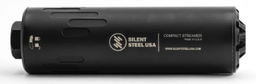 [CSTR-762-BLK-HUB-1_3/8X24] Silent Steel COMPACT STREAMER, 7.62, HUB Mount 1 3/8x24, Stainless Steel , Armor Black , 5.9 in, 15.87 oz, 1.6 in
