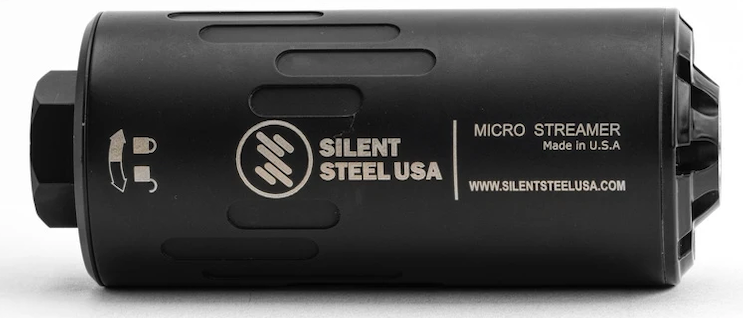 Silent Steel Micro Streamer 7.62 Armor Black HUB 1.375×24 — MSTR-762-BLK-HUB-1_3/8X24