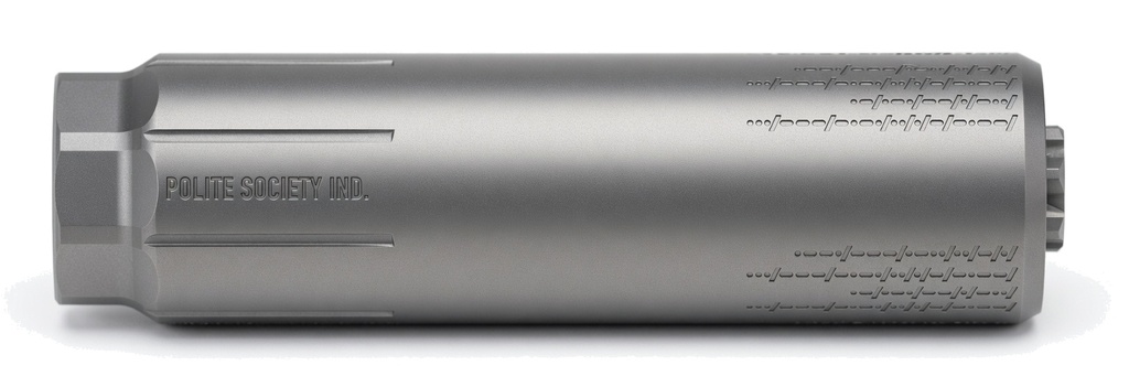 Polite Society Huckleberry Multi-Caliber Suppressor, Titanium, .22/.30/.36 Cal Endcaps
