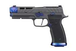 [320SXGF-9-BXR3-COMP-BLUE] SIG Sauer P320 Nightshift 9mm 4.6" Compensated Optic Ready Pistol, Platinum Cerakote, Custom Works, (2) 21rd Mags - 320SXGF-9-BXR3-COMP-BLUE