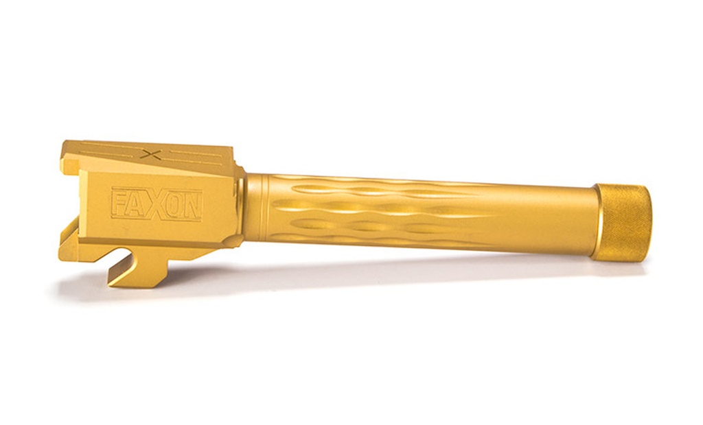 Faxon SIG P320 Compact 9mm Flame Fluted Threaded Barrel - Gold