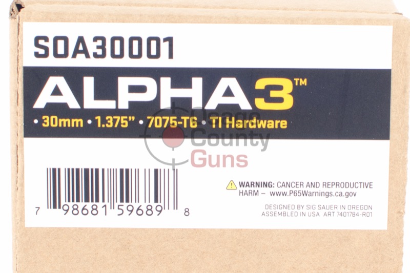 Sig Sauer Alpha3 30mm Scope Mount - 1.375"