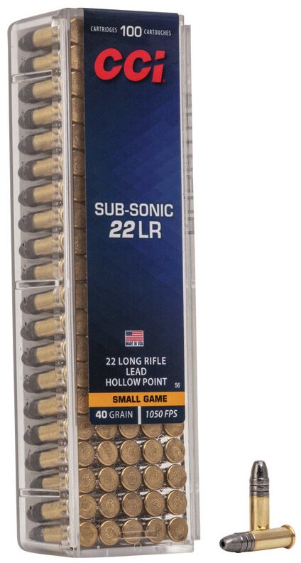 CCI Sub-Sonic HP .22LR, 40 Gr, 100 Rds