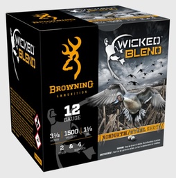 [B193431242] Browning 12 Ga, 3-1/2", 2+4 Wicked Blend, 1-1/2 oz, 25 Rds