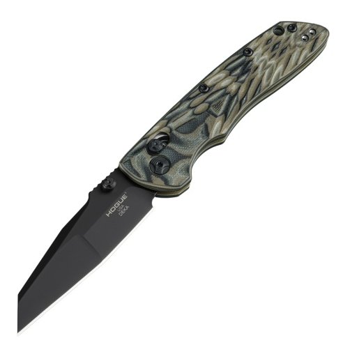 Hogue Deka Manual Folder, 3.25" Wharncliffe, Black / G-Mascus Green