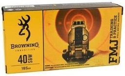 [B191800402] Browning 40 S&W 165 gr FMJ  Training and Practice  Ammo - 50rd