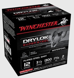 [XSM12L2] Winchester Drylok Super Steel Magnum, 12 Ga, 3.5", #2, 1-9/16oz, 25 Rd