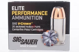 [E40SW1-20] Sig Sauer Elite V-Crown .40 S&W JHP 165gr - 20RD