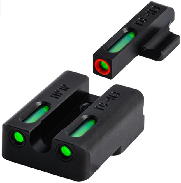 Truglo, Brite-Site TFX Pro, Sight, Fits VP9,VP40,P30,P30SK,P30L,45 & 45TACTICAL (Including Compact), Tritium/Fiber-Optic, Day/Night Sight, 24/7 Brightness, Orange Ring on Front Sight