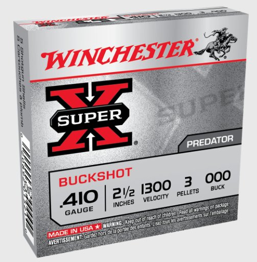 Winchester Super X, .410 Ga, 2.5", 3 Pellets, 5 Rds