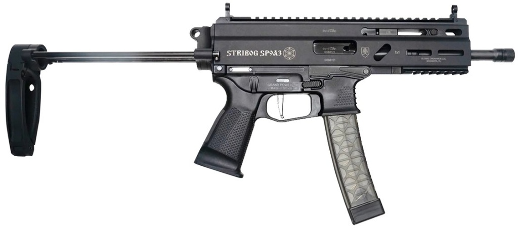 Grand Power Stribog SP9A3-PDW w/ Tailhook Brace, 9mm, 8" BBL, 30rd